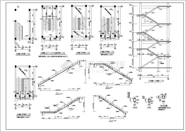 各种钢结构和混凝土框架结构厂房结构施工图-图二