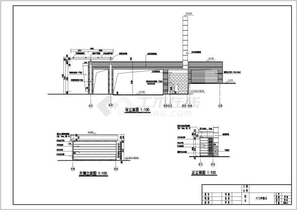 门卫室建筑设计cad图，含节点图-图二