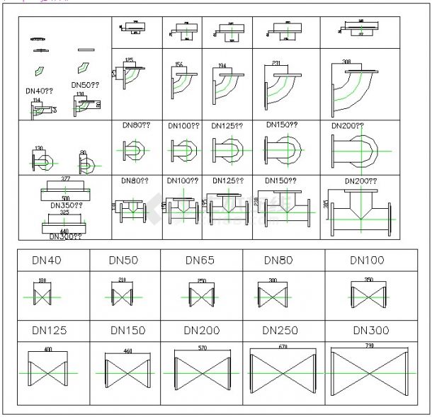 管道管件图型图块CAD格式-图一