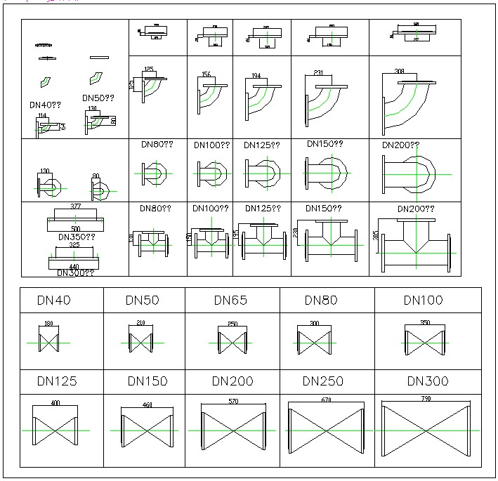 管道管件图型图块CAD格式