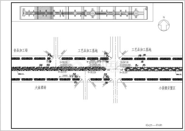 某道路绿化施工方案图和苗木表-图二