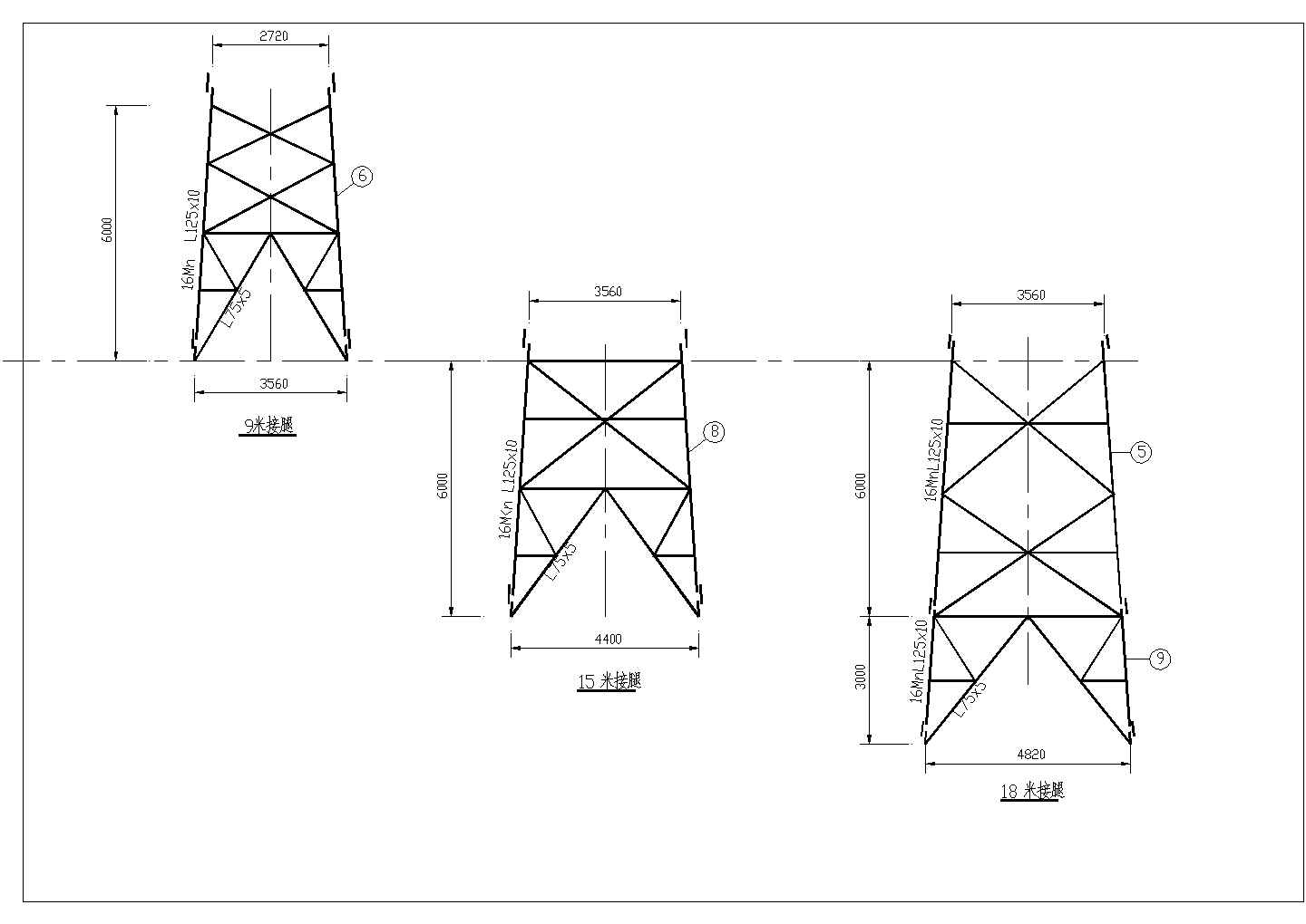 7736输电塔结构设计cad图