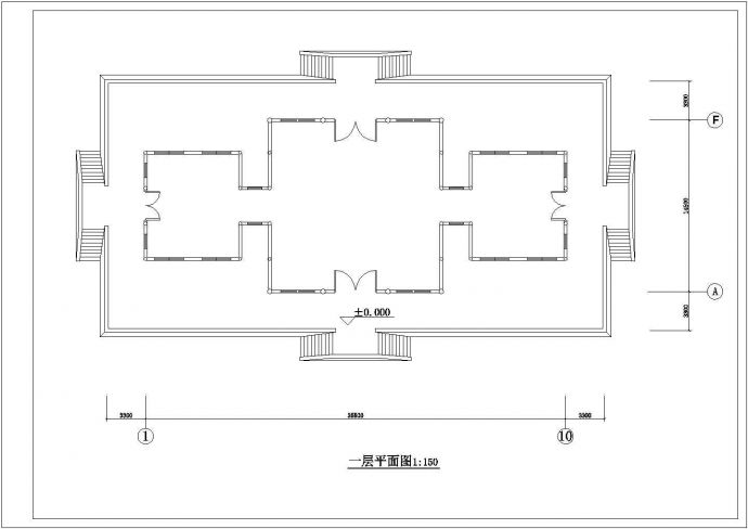 汉代庄王阁园林建筑方案cad图_图1