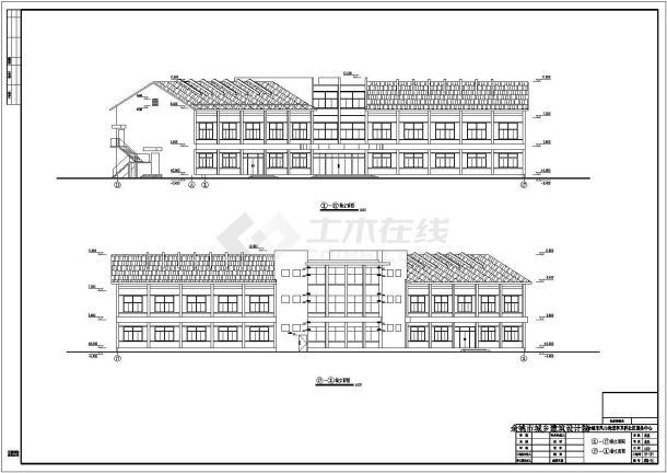 余姚市凤山街道季卫桥3层砖混结构社区服务中心建筑设计施工图-图一