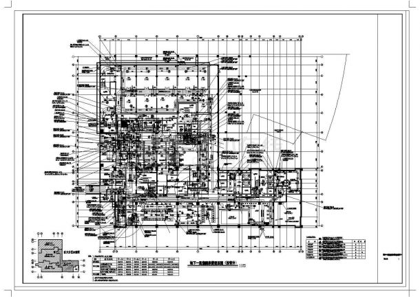 【河北】医院高层建筑空调及消防系统设计施工图（平面图全面）-图一
