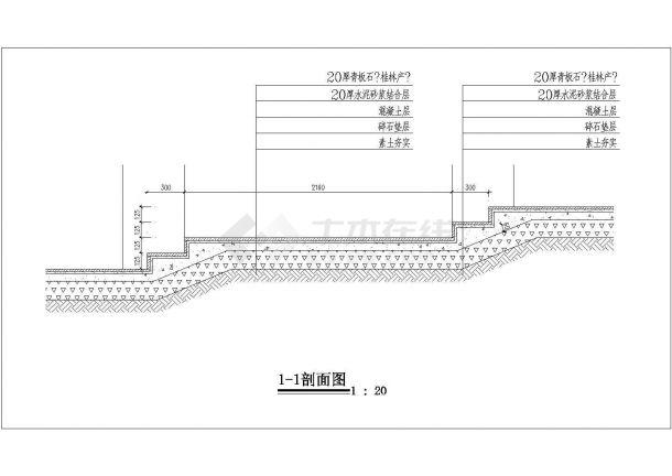 某楼道走廊高差处理cad布置图-图二