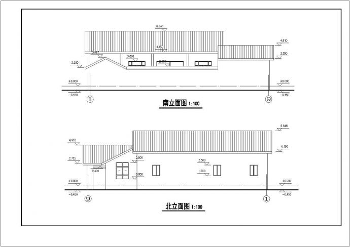 某中式四合院单层别墅建筑方案设计图_图1