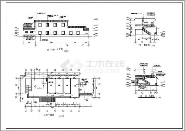 【山西】二层山庄餐饮部建筑设计施工图-图二