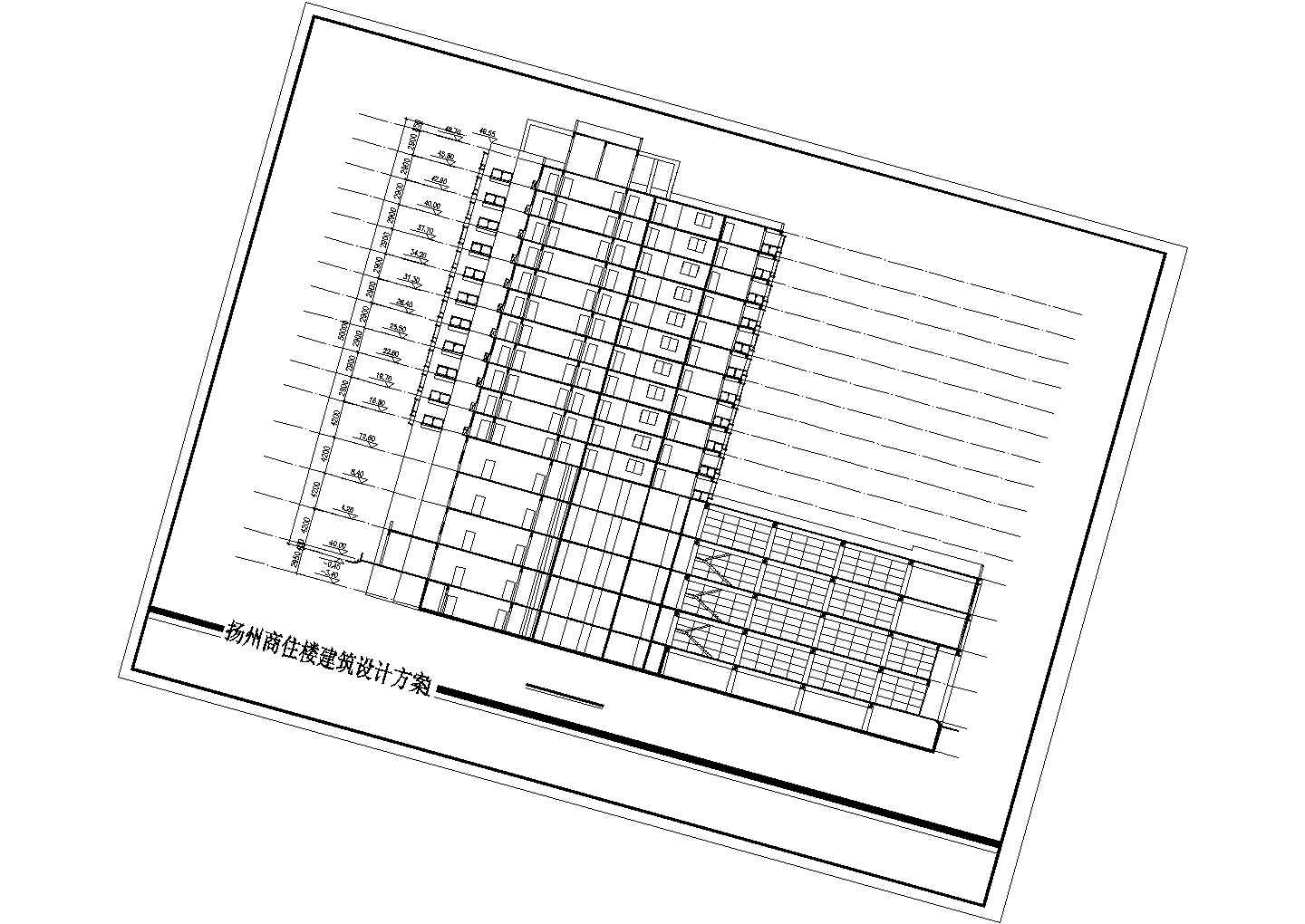 【扬州】多层商住楼建筑设计方案图，带效果图