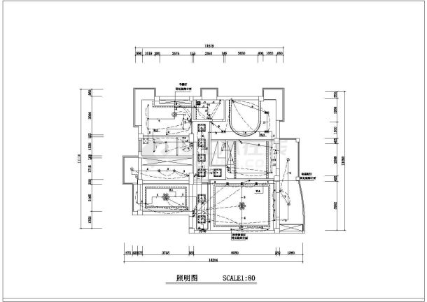 一所豪华住宅的装修电气设计CAD图-图二