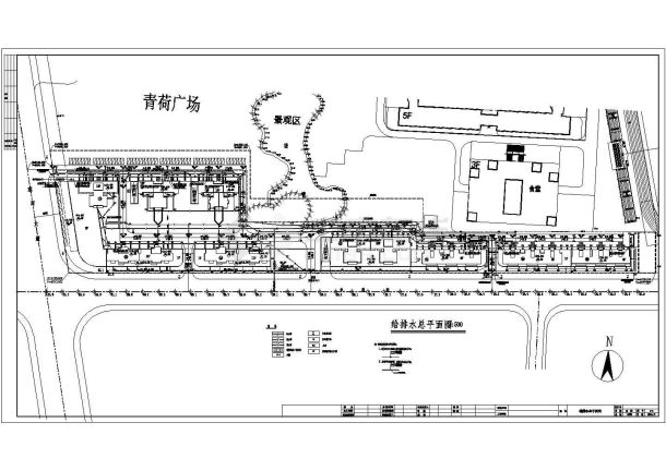 某小区的室外给排水总平面图施工图设计-图一