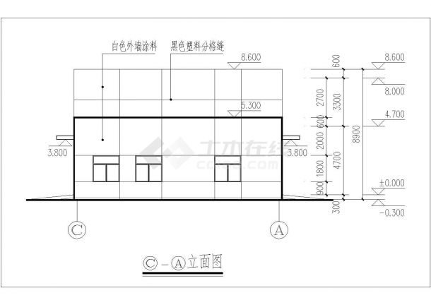 某地单层框架结构锅炉房建筑设计施工图-图二