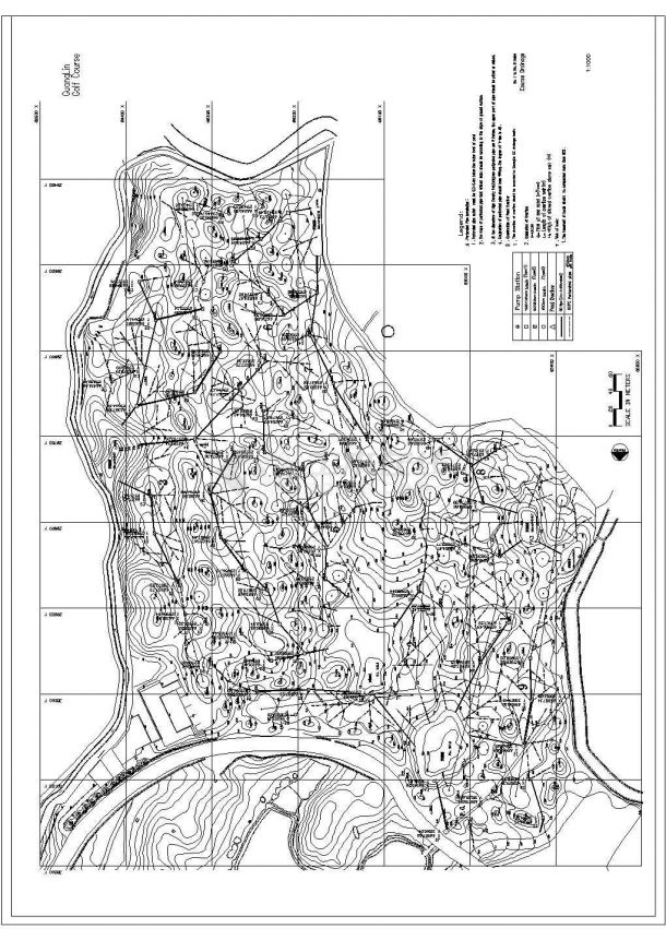 桂林某高尔夫球场1-9洞排水系统平面图-图二