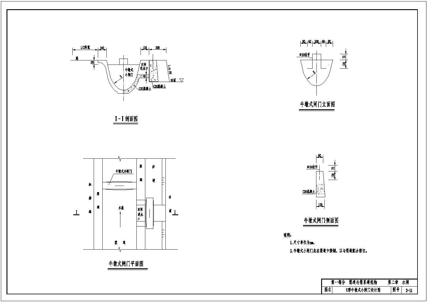 小型农田水利水电工程水闸设计节点详图