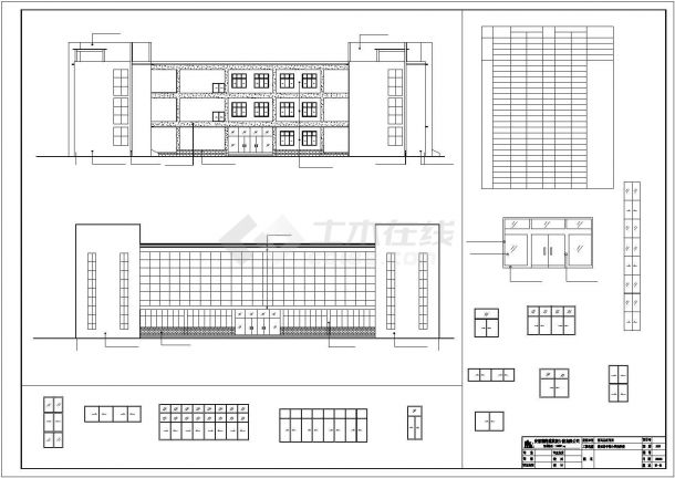 某地三层框架结构教学楼建筑方案图（30班）-图一