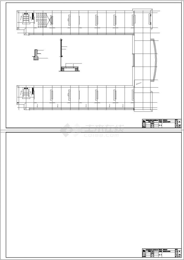 某地三层框架结构教学楼建筑方案图（30班）-图二