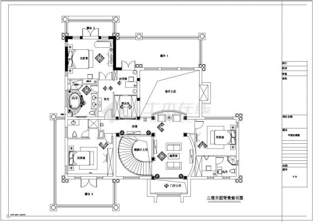 【上海】鸟语花香古典欧式风格独栋别墅样板间装修施工图（含高清实景）-图二