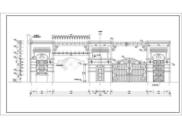 小区大门做法CAD参考详图-图一