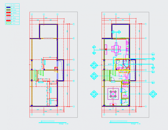【福建】现代简约风格两层小别墅装修室内设计施工cad图（附方案效果）_图1