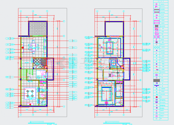 【福建】现代简约风格两层小别墅装修室内设计施工cad图（附方案效果）-图二