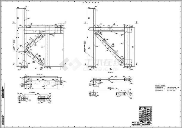 某地钢筒操作平台结构CAD布置图-图二