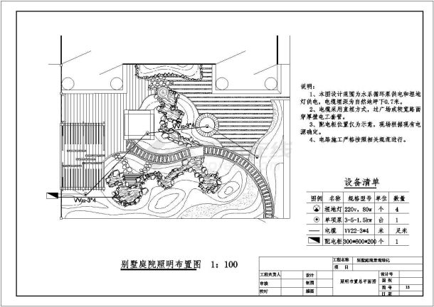 某别墅庭院景观工程施工图（共15张图纸）-图二