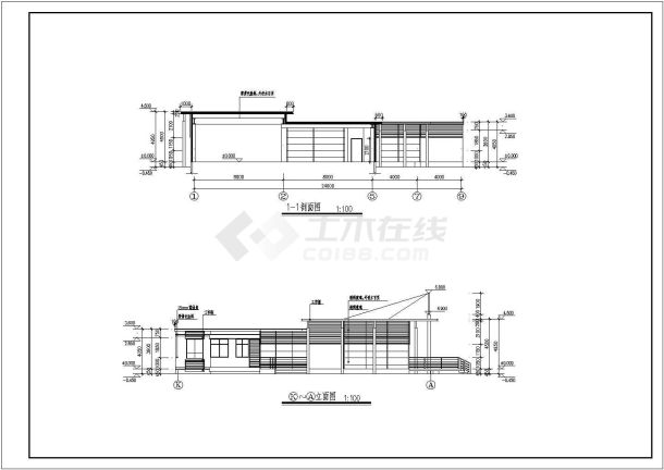 花园钢结构售楼处结构设计施工图（含建筑设计）-图二