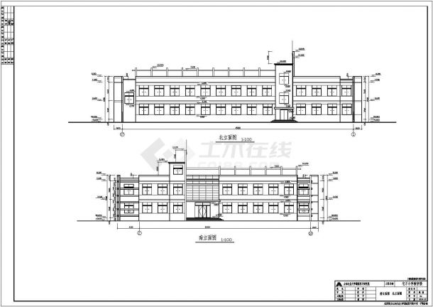 某小学两层底框结构教学楼建筑设计施工图-图一