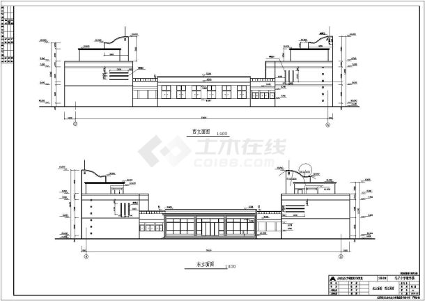 某小学两层底框结构教学楼建筑设计施工图-图二