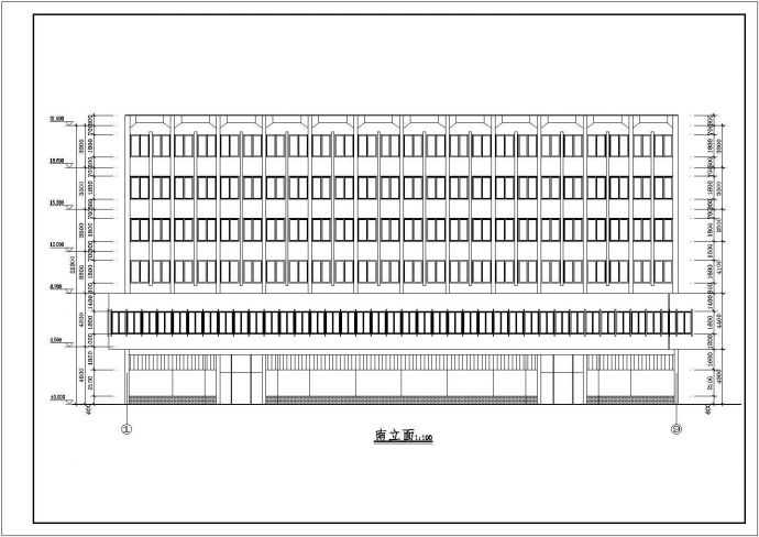 扬州市某地六层框架结构办公楼建筑设计施工图纸_图1