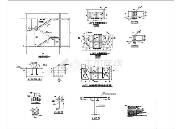 [毕业设计]某钢楼梯设计图及计算书-图二