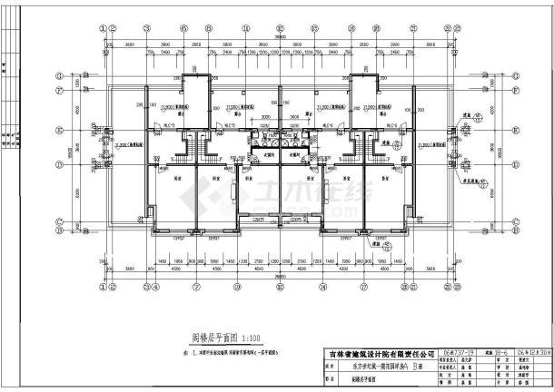 某地四层框架结构复式花园洋房建筑设计施工图-图二