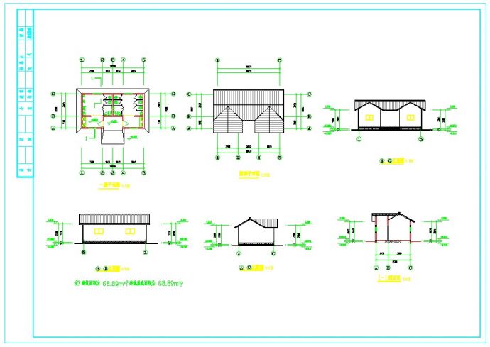 公共厕所设计图，分男女厕残厕CAD图纸_图1