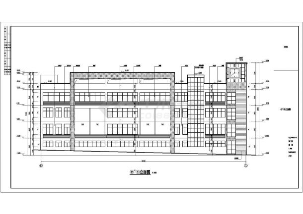 某地三层框架结构商业楼建筑设计施工图纸-图二