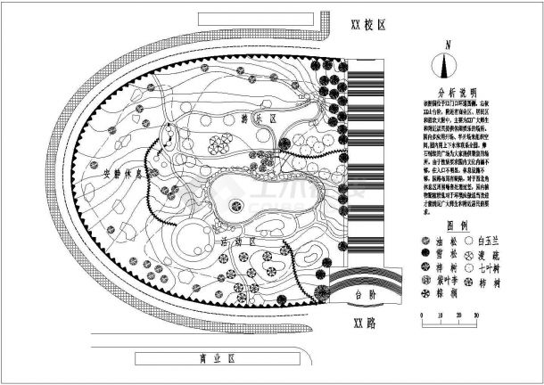 小游园环道设计施工cad详图-图二