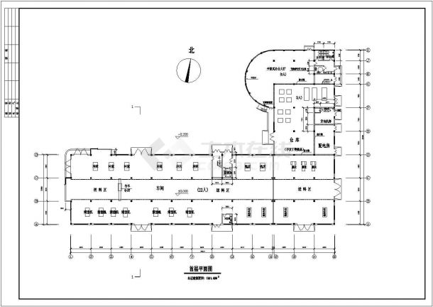 浙江温州五层电子生产车间建筑设计方案图-图一