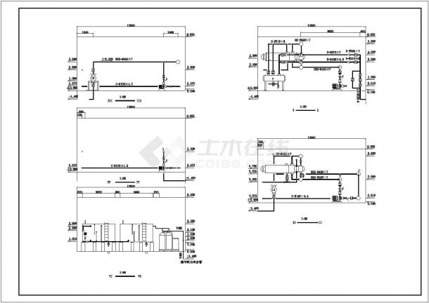 某地区换热站水暖施工设计详细CAD图纸-图二