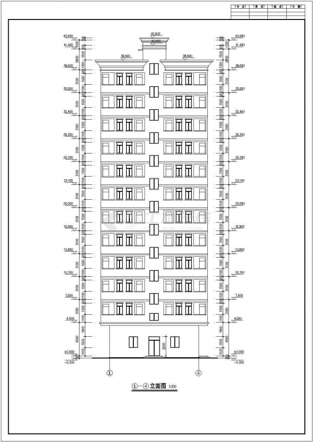 某地十二层框架结构公寓楼建筑设计方案图-图二