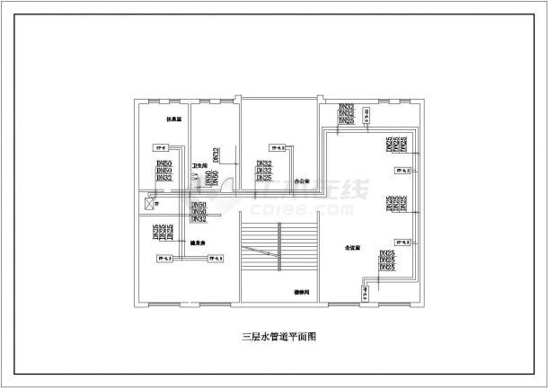 某办公室中央空调设计cad图-图一