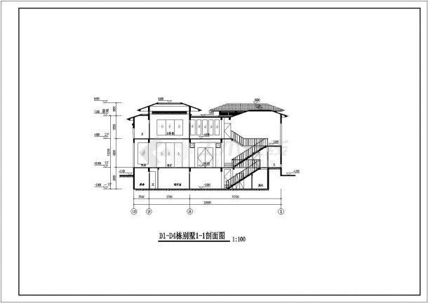 某地二层框架结构别墅建筑方案设计图-图二