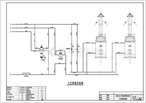 常压锅炉房采暖设计cad图-图一