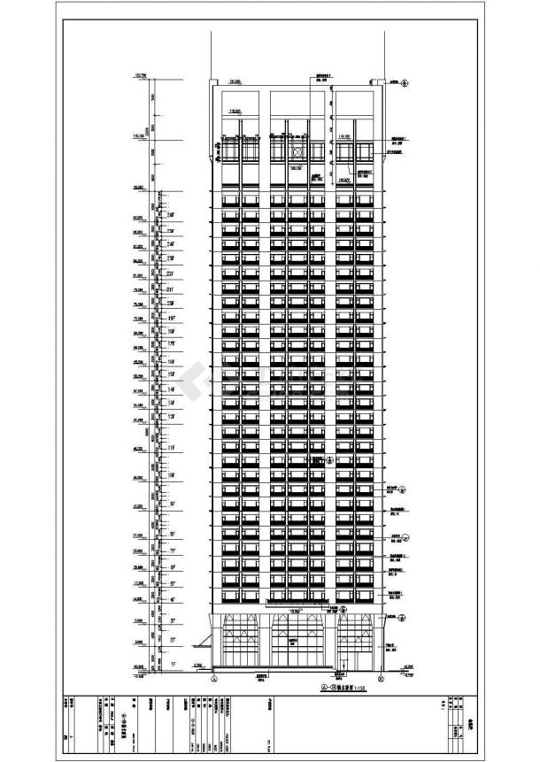 【广东】26层玻璃幕墙办公大厦设计施工图-图一