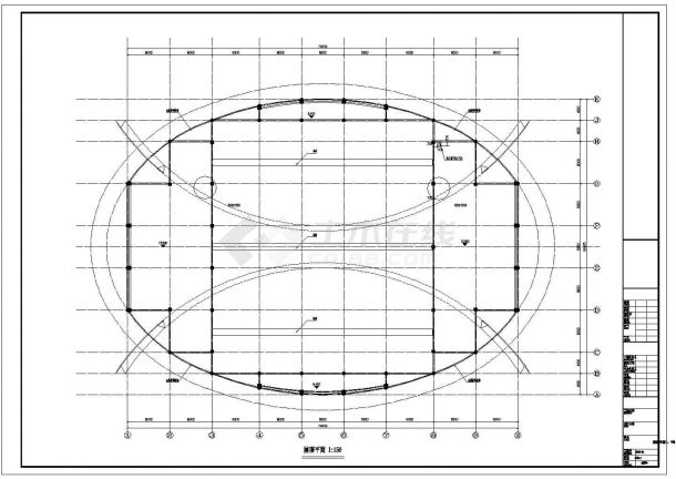 【河南】大型体育中心网球场建筑施工图-图一