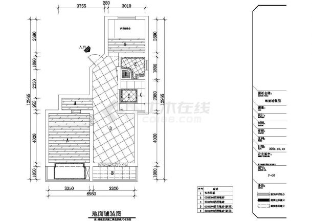 【上海】精品唯美田园乡村风格两居室装修施工CAD图（附效果图）-图一