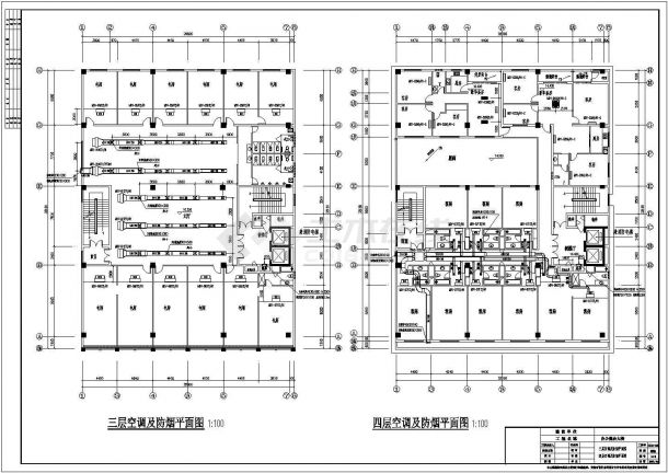 蓝山县某公司办公楼空调通风系统设计图-图二