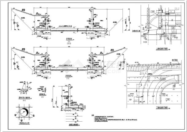 某经典大型发电厂河涌改道工程施工设计CAD布置图-图一