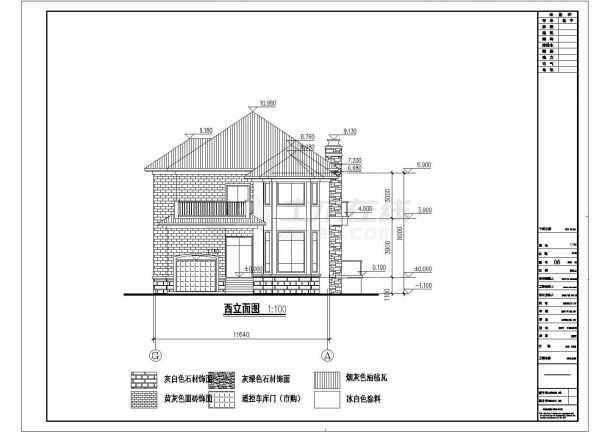 某地两层框架结构别墅建筑设计方案图纸-图二