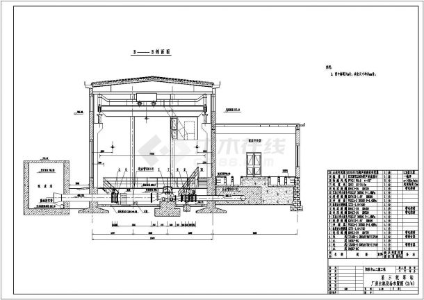 某三级提水泵站设计cad图-图二
