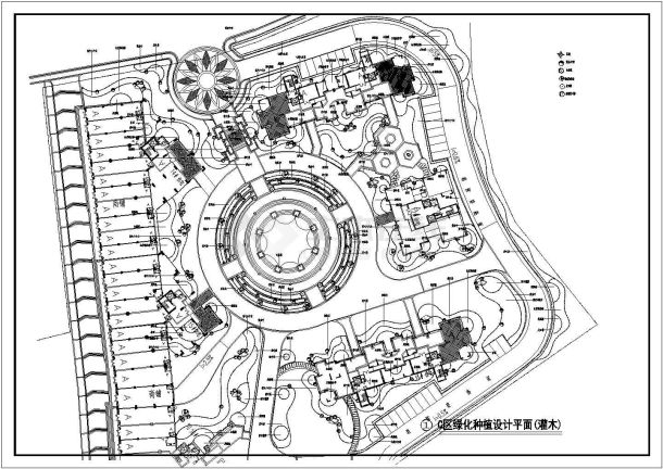 某小区景观绿化设计cad图-图一