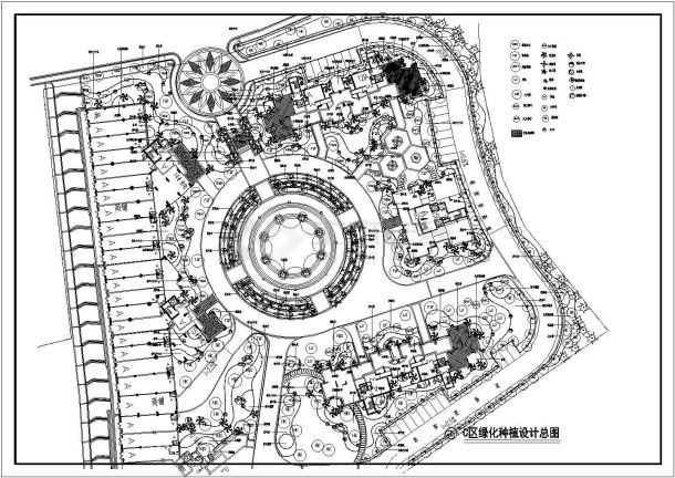 某小区景观绿化设计cad图-图二